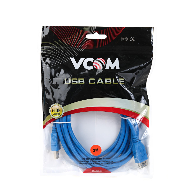 Кабель USB 3.0 AM/AF, 3 м, VCOM, VUS7065-3M - фото 3