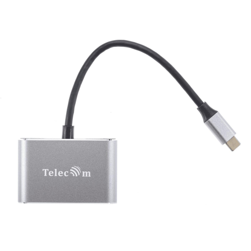 Кабель USB3.1 TypeCm - HDMI+USB3.0+PD+VGA Alum Grey 4K, Telecom &lt;TUC055 - фото 4