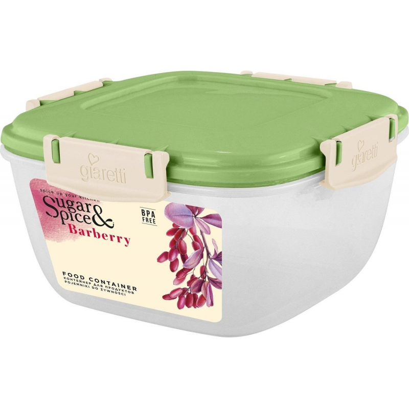 Контейнер для продуктов Sugar&amp;Spice Barberry, 0,7л квадратный фисташка - фото 1