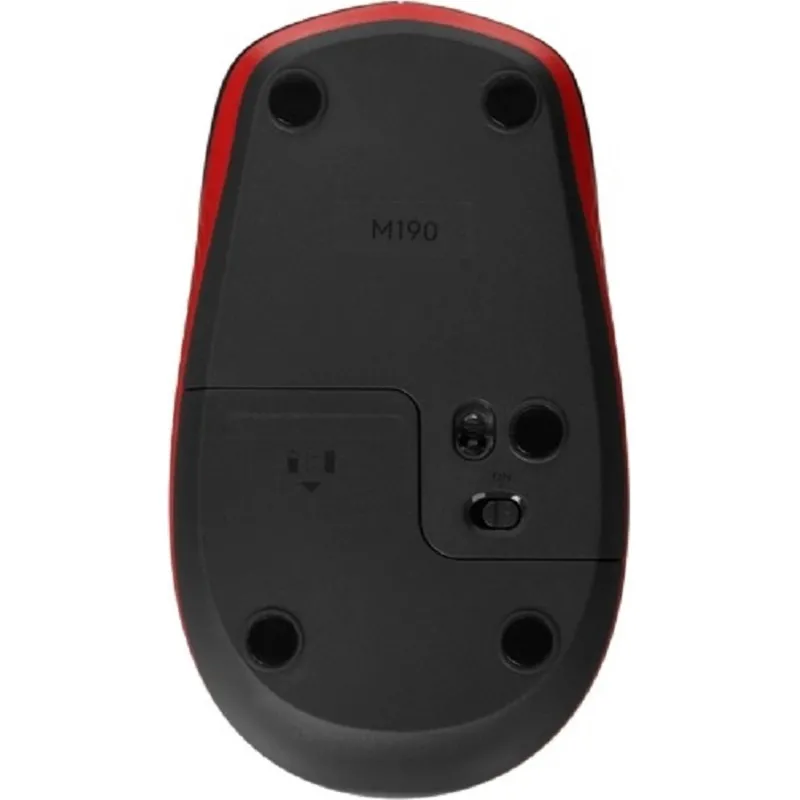 Мышь компьютерная Logitech M190, опт,беспров, USB, крас/чер - фото 4