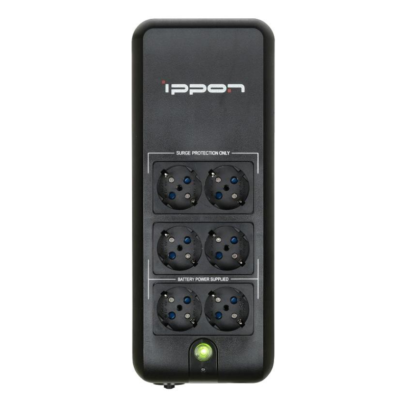 ИБП Ippon Back Verso 600 300Вт/600ВА EURO(4+2) черный - фото 2