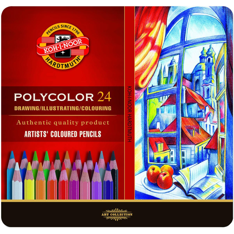 Карандаши цветные художеств. KOH-I-NOOR POLYCOLOR 24 цв/наб 3824024002PL - фото 1