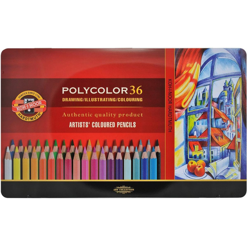 Карандаши цветные художеств. KOH-I-NOOR POLYCOLOR 36 цв/наб 3825036002PL - фото 1