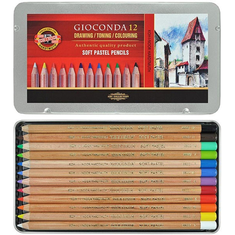 Карандаши пастельные цветные KOH-I-NOOR GIOCONDA SOFT 12цв/наб 8827012005PL - фото 1