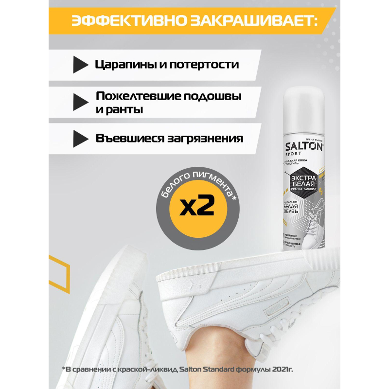 Краска ликвид  д/восстан.цв.Изд.из гладкой кожи,75мл Бел.(12) SALTON Sport - фото 6