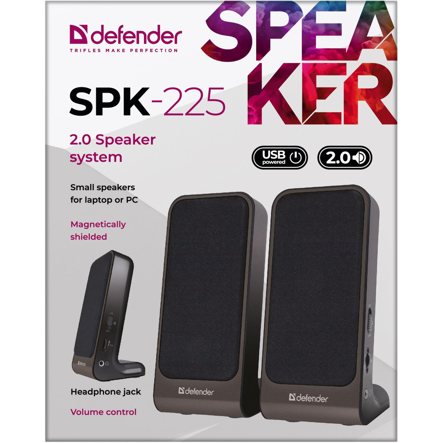 Акустическая система 2.0 Defender SPK-225 4 Вт, питание от USB - фото 3