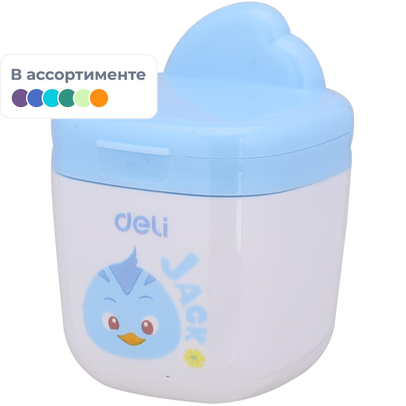 Точилка ручная Deli ER01300, 1 отверстие, с контейнером, пластик, ассорти - фото 1