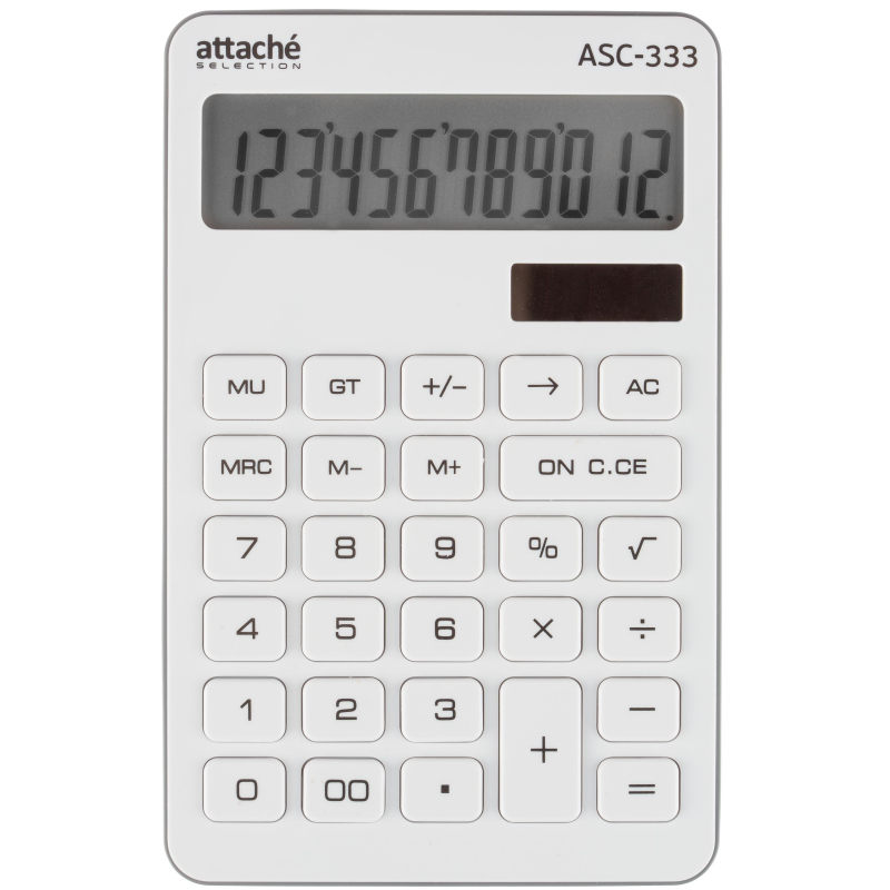 Калькулятор настольный КОМП Attache Selection ASС-333,12р,дв.пит,170x108бел - фото 1