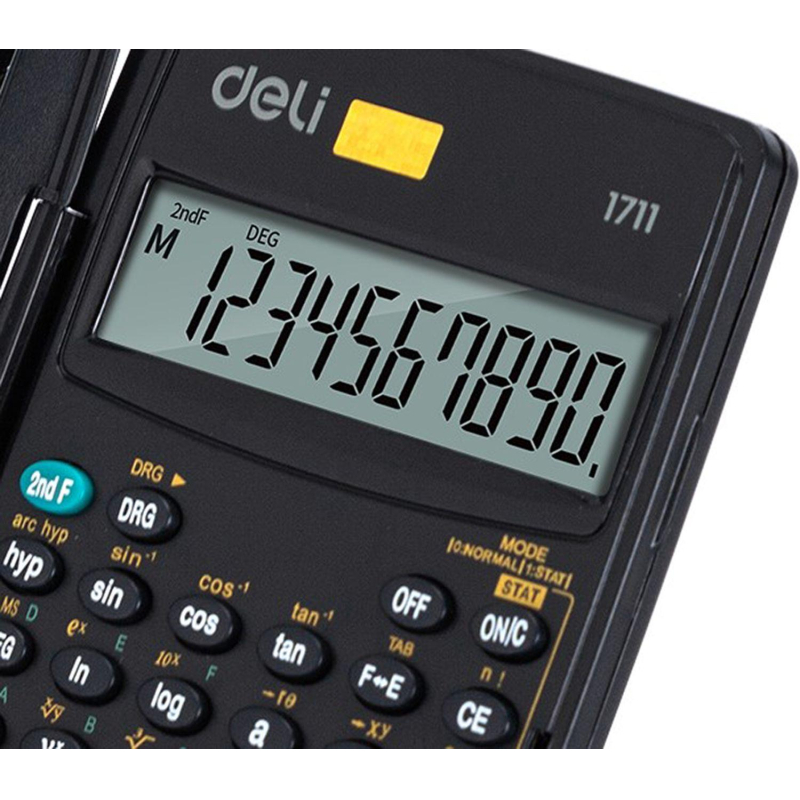 Калькулятор научный Deli E1711, 8-р, 56 функций, бат., 120x72мм, черный - фото 5