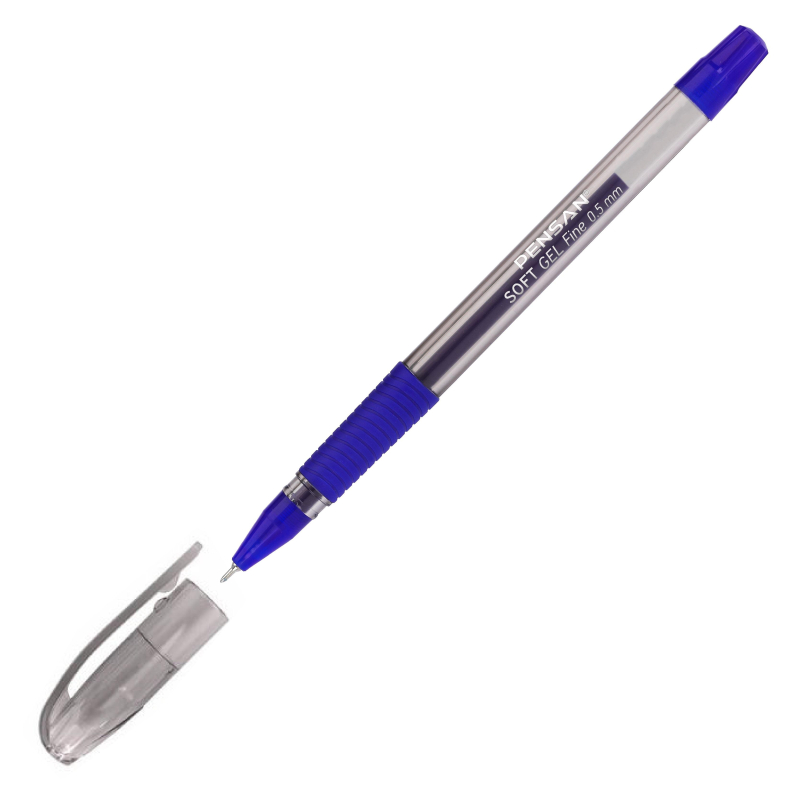 Ручка гелевая неавтомат. PENSAN  SOFT GEL 0,5 синяя,манж - фото 2