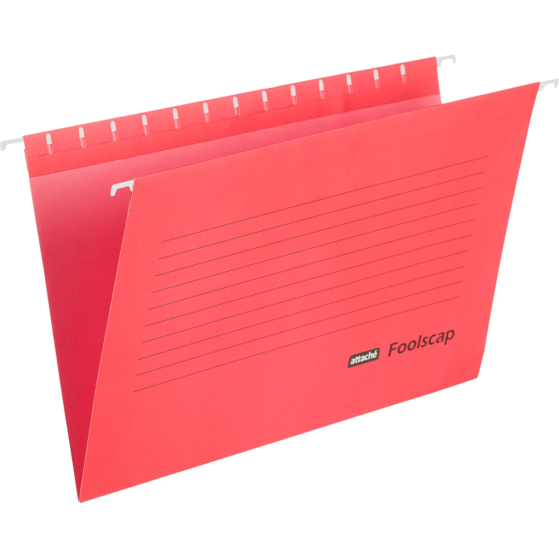 Папка подвесная Attache Foolscap, картон красный, до 200л., 5шт/уп - фото 2