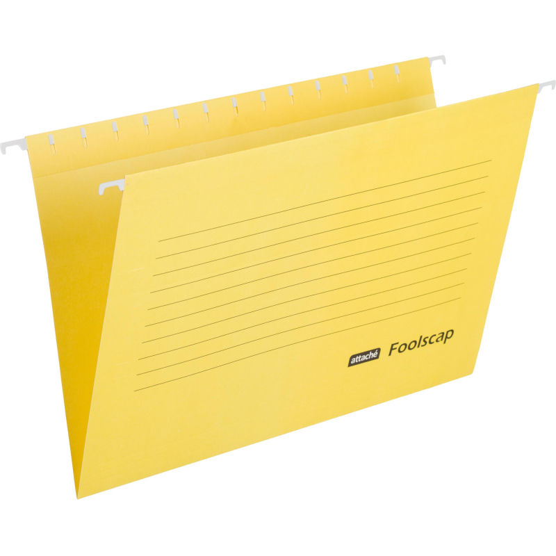 Папка подвесная Attache Foolscap, картон желтый, до 200л., 5шт/уп - фото 2