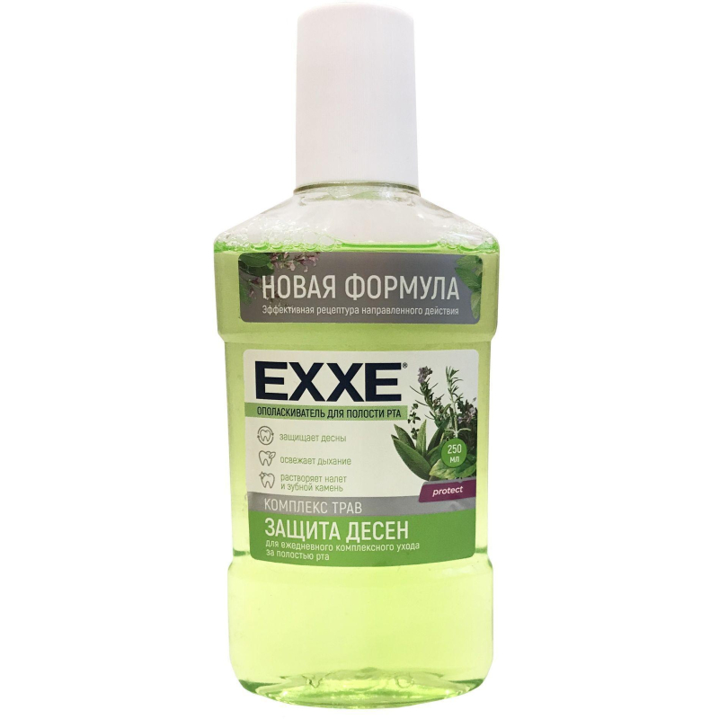 Ополаскиватель для полости рта EXXE Защита десен (зеленый) 250 мл С0006465 - фото 1