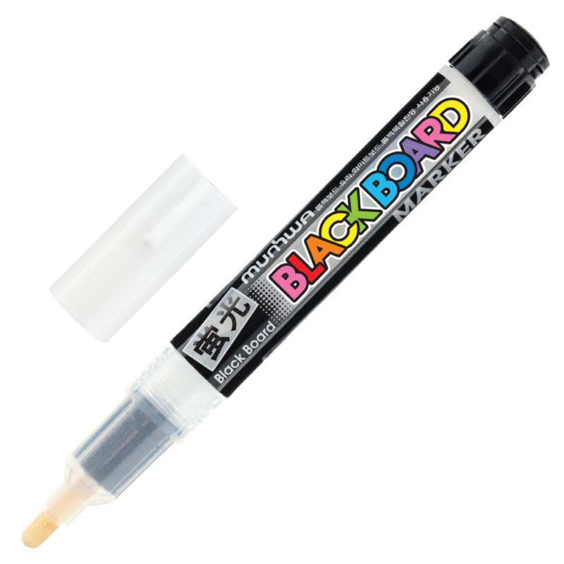 Маркер меловой MunHwa Black Board Marker белый 3мм, водная основа BM-05 - фото 1