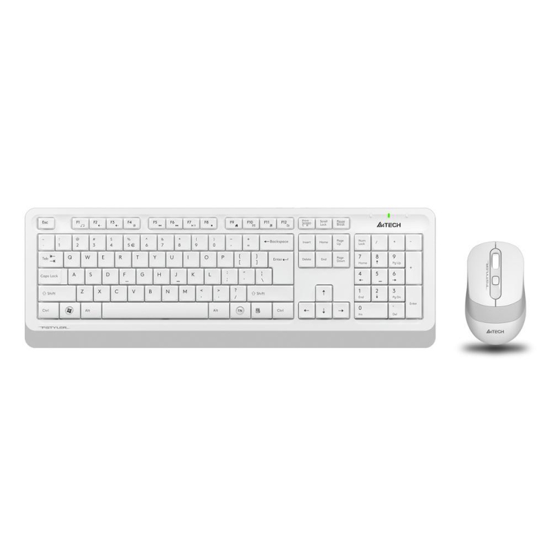 Набор клавиатура+мышь A4Tech Fstyler FG1010 белый/серый USB беспроводная - фото 1