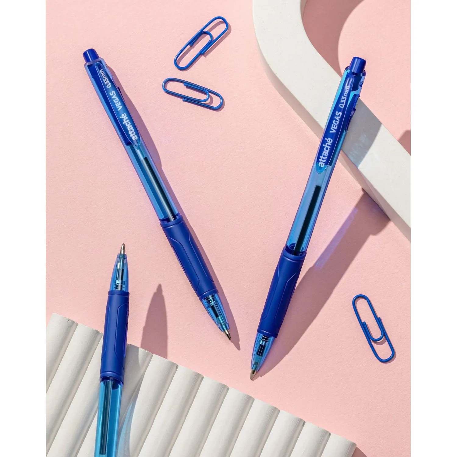 Ручка шариковая автомат. Attache Vegas к.син,0,33,син,масл,манжB-5751 - фото 6