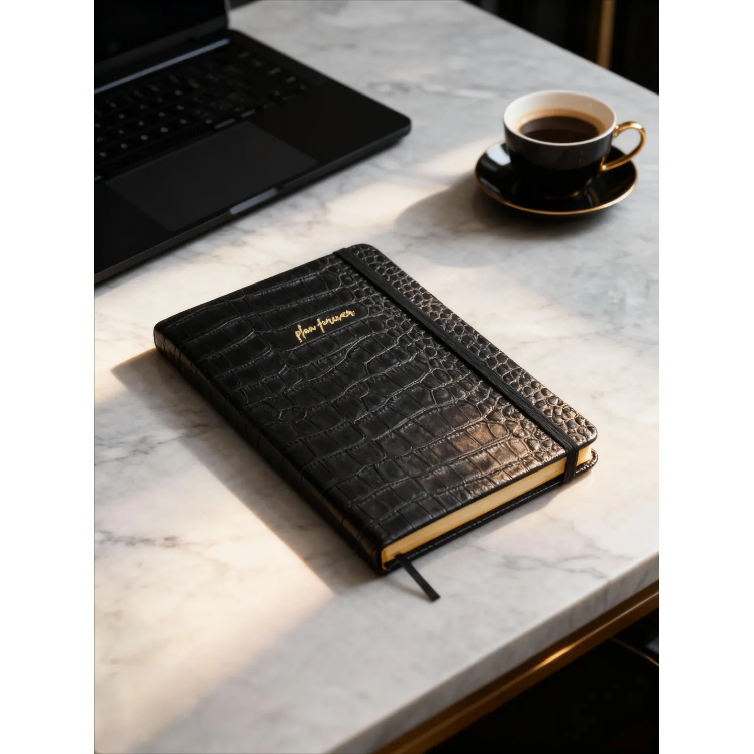 Ежедневник недатированный черный, рептилия, А5 136 л., ATTACHE - фото 16