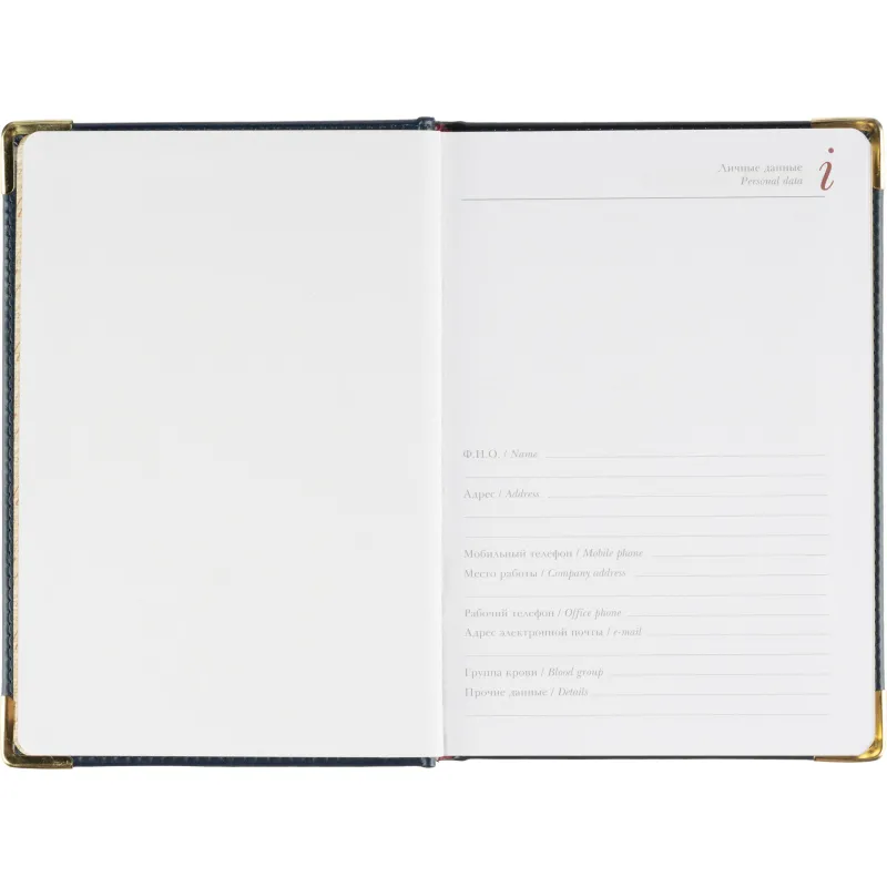 Ежедневник недатированный А5+, 145х205,Sidney Nebraska,син,з.уг 3-128/14 - фото 7