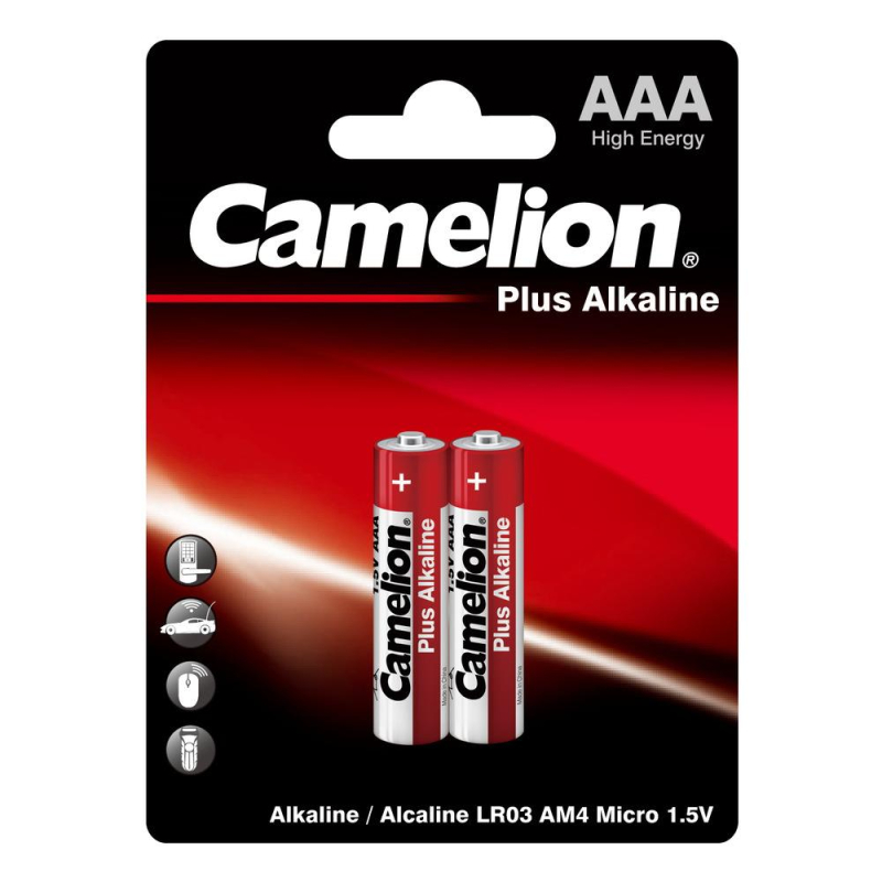 Батарейка Camelion AAA/LR 03 Plus Alkaline BL-2 1.5В(2 шт в уп.) - фото 1