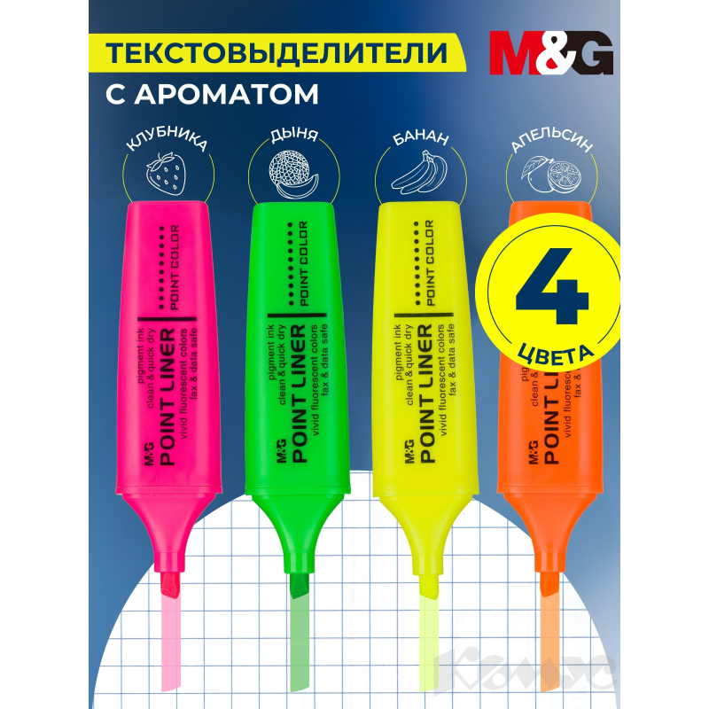 Набор текстовыделителей M&G 1-5мм 4цв AHM21576 - фото 2