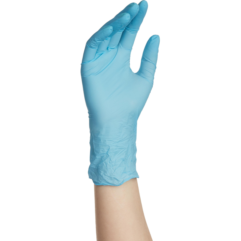 Перчатки нитрил. н/с. н/о ,голубые 150 NitriMax (L) 50п/уп, 3гр - фото 2