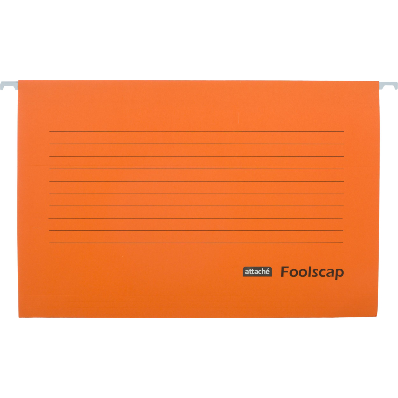 Папка подвесная Attache Foolscap, картон оранжевый, до 200л., 5шт/уп - фото 1