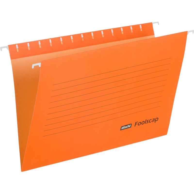 Папка подвесная Attache Foolscap, картон оранжевый, до 200л., 5шт/уп - фото 2