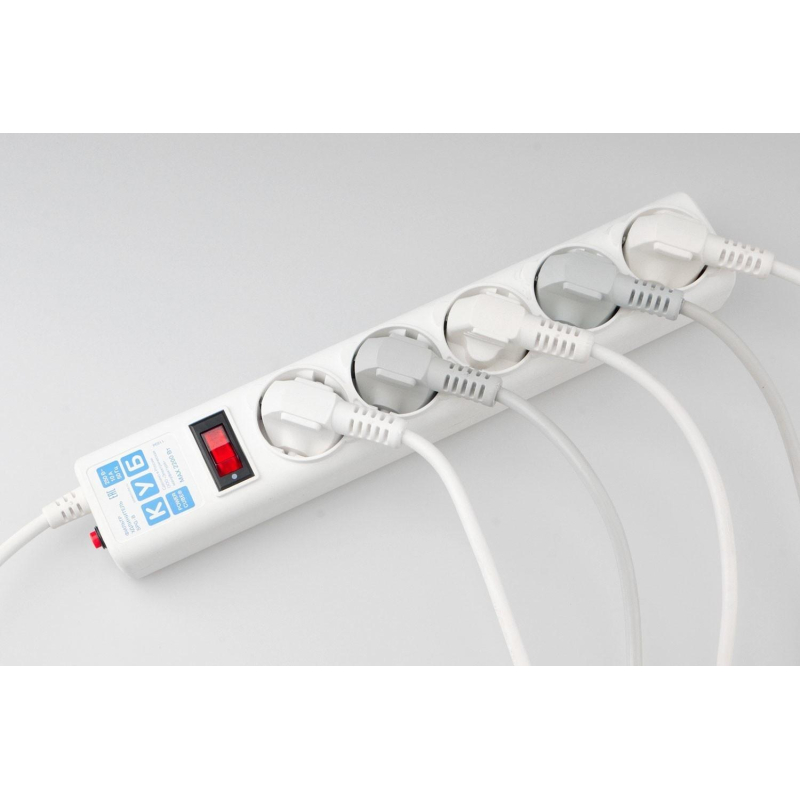 Сетевой фильтр Power Cube B 0,5 м 5 роз. белый 10А/2,2кВт(SPG-B-0,5М-WHITE) - фото 6