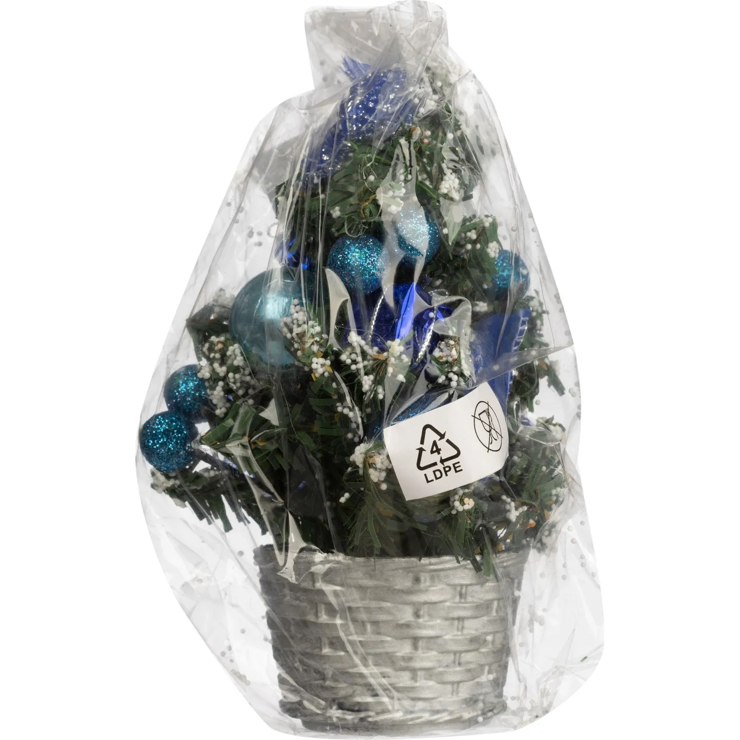 Елка настольная Елка, с декором, синий L12 W12 H20 см 237299 - фото 3