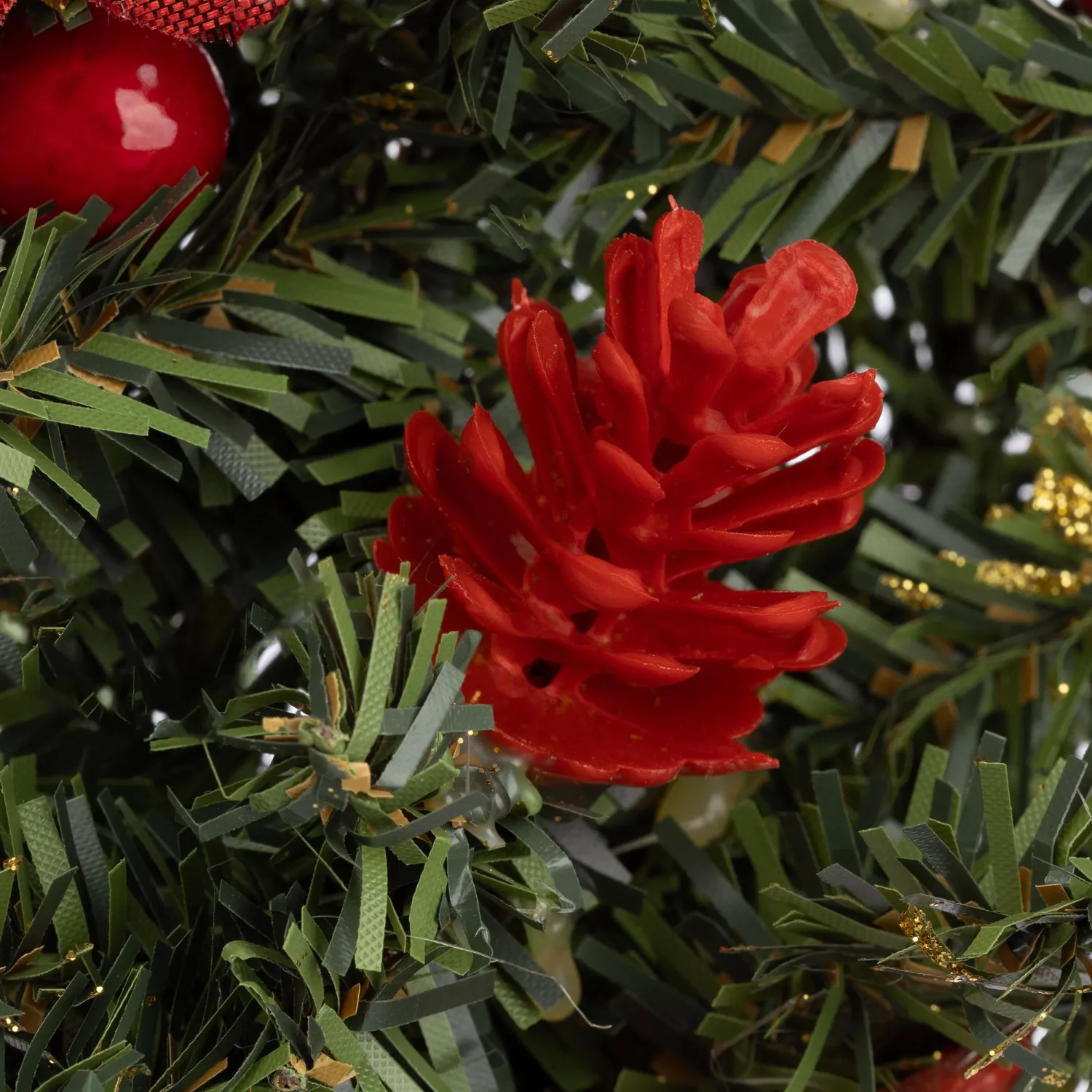 Елка настольная, с декором, красный L12 W12 H20 см 237274 - фото 2