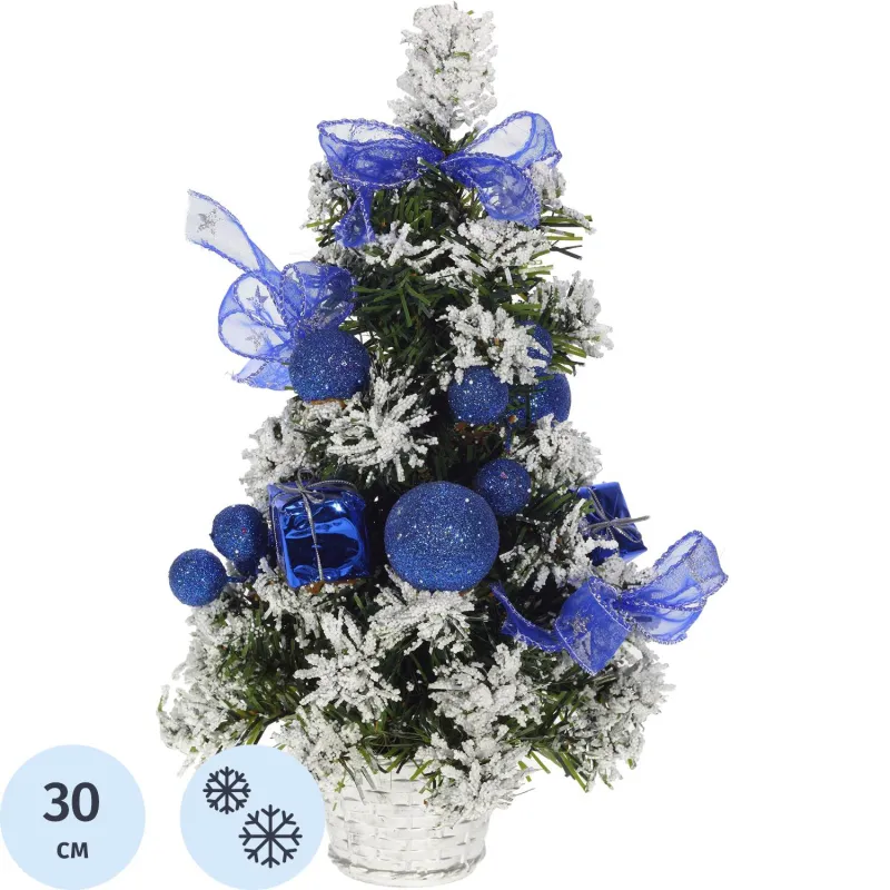 Елка , с декором, синий L20 W20 H30 см 237300 - фото 1