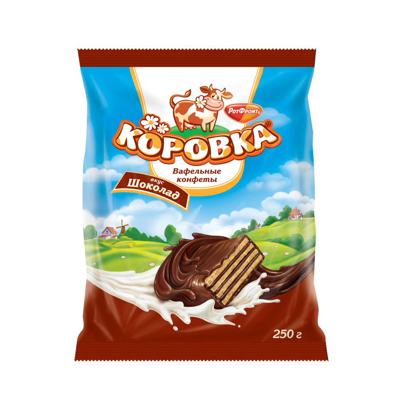 Конфеты шоколадные Коровка вафельные вкус шоколад, 250г - фото 1