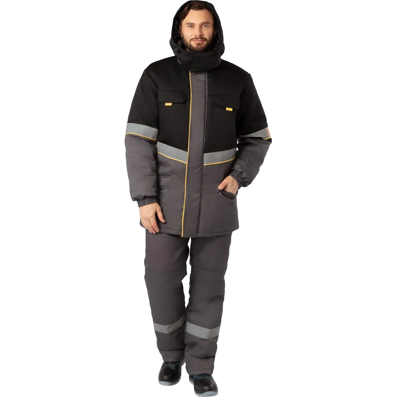 Куртка зим муж Ларга (з43) сер/чер 88-92/170-176 - фото 5