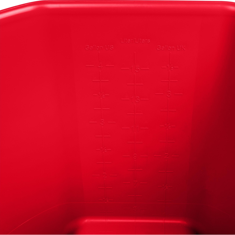 Ведро FBK 15л красное, армир. пластик противоударный, круглое, 80101-3 - фото 5