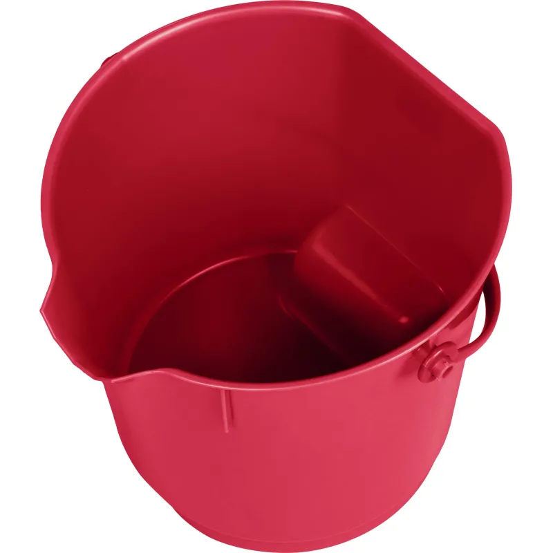 Ведро FBK 9л красное, армир. пластик противоударный, круглое, 80102-3 - фото 2
