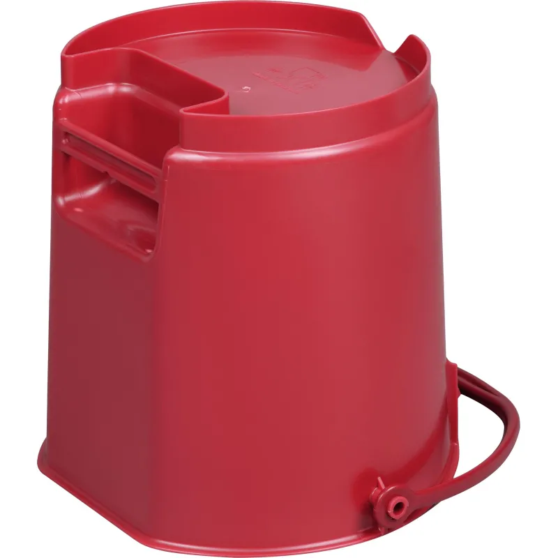Ведро FBK 9л красное, армир. пластик противоударный, круглое, 80102-3 - фото 3