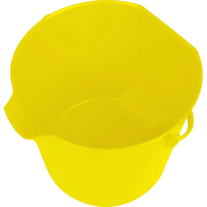 Ведро FBK 9л желтое, армир. пластик противоударный, круглое, 80102-4 - фото 2