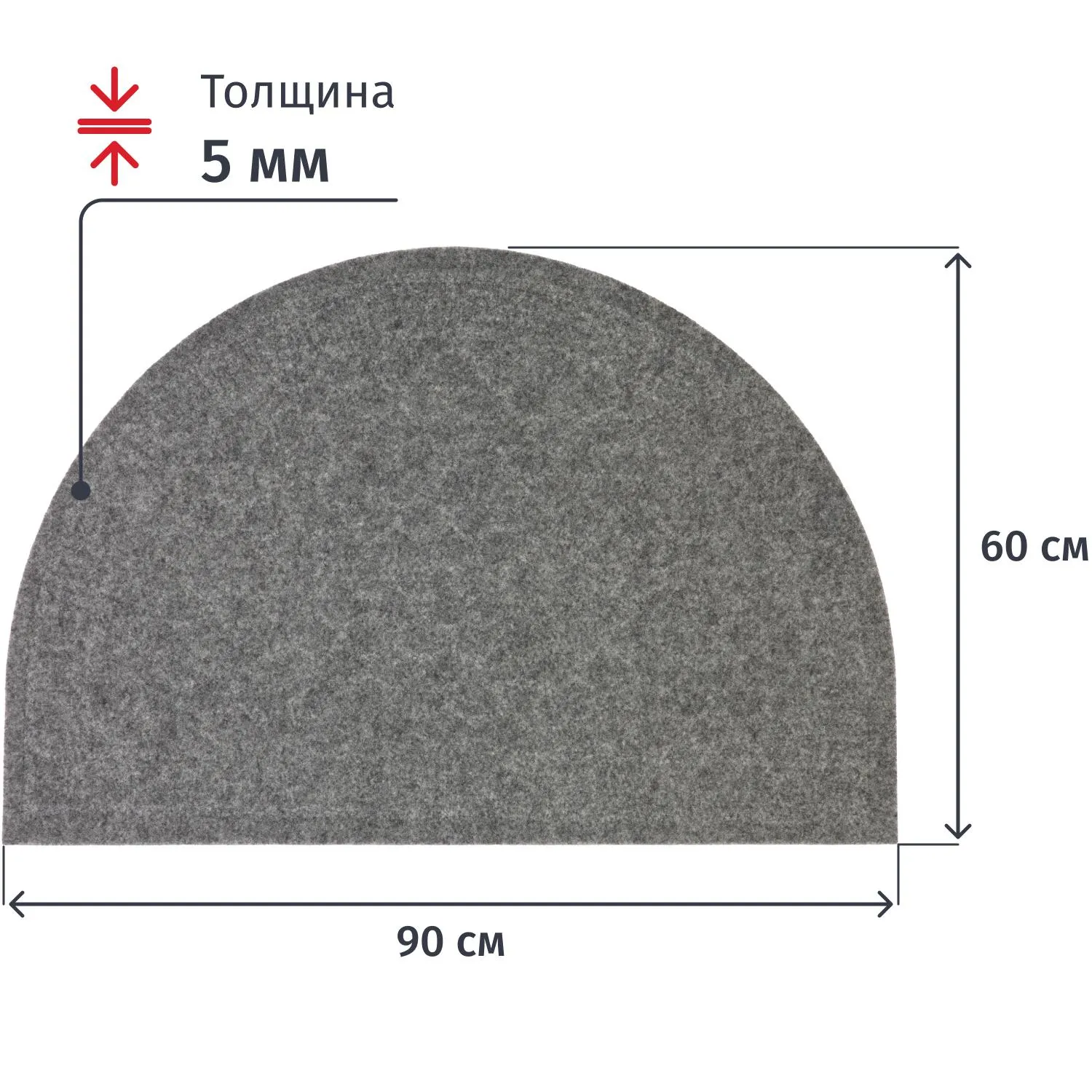 Коврик входной влаговпитывающий с тисн ХОЛЛ In'Loran 60х90см серый 130К-694 - фото 2