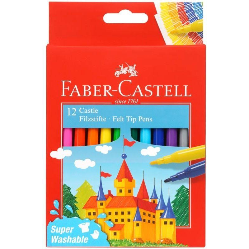 Фломастеры Faber-Castell Замок, 12цв., смываемые,картон,европодвес,554201 - фото 1