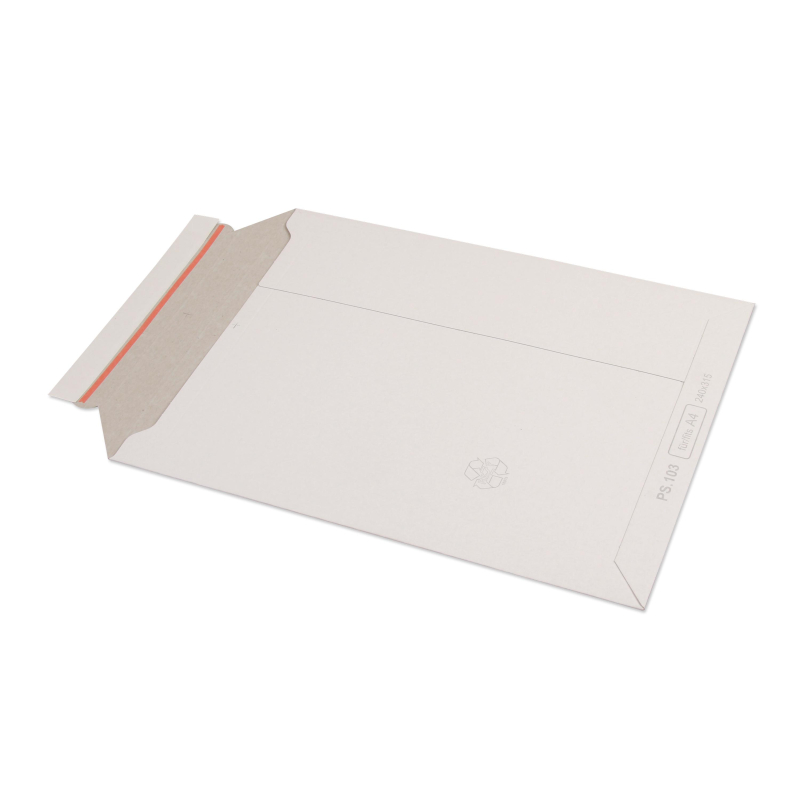 Пакет картонный белый стрип А4 UltraPac 240х315 390 гр/м2 5шт PS.103 - фото 1