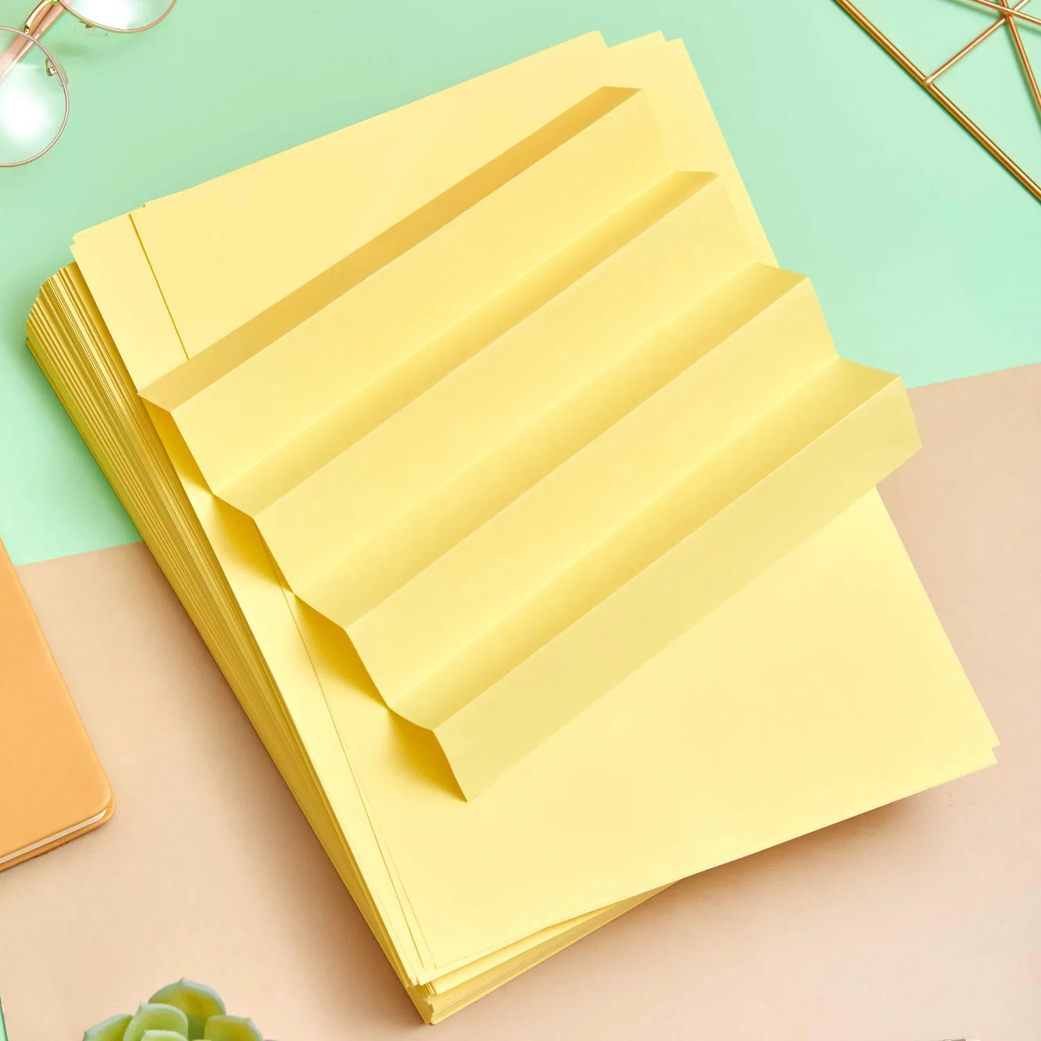 Бумага цветная (желтый пастель), 70г, А4, 500 л - фото 7