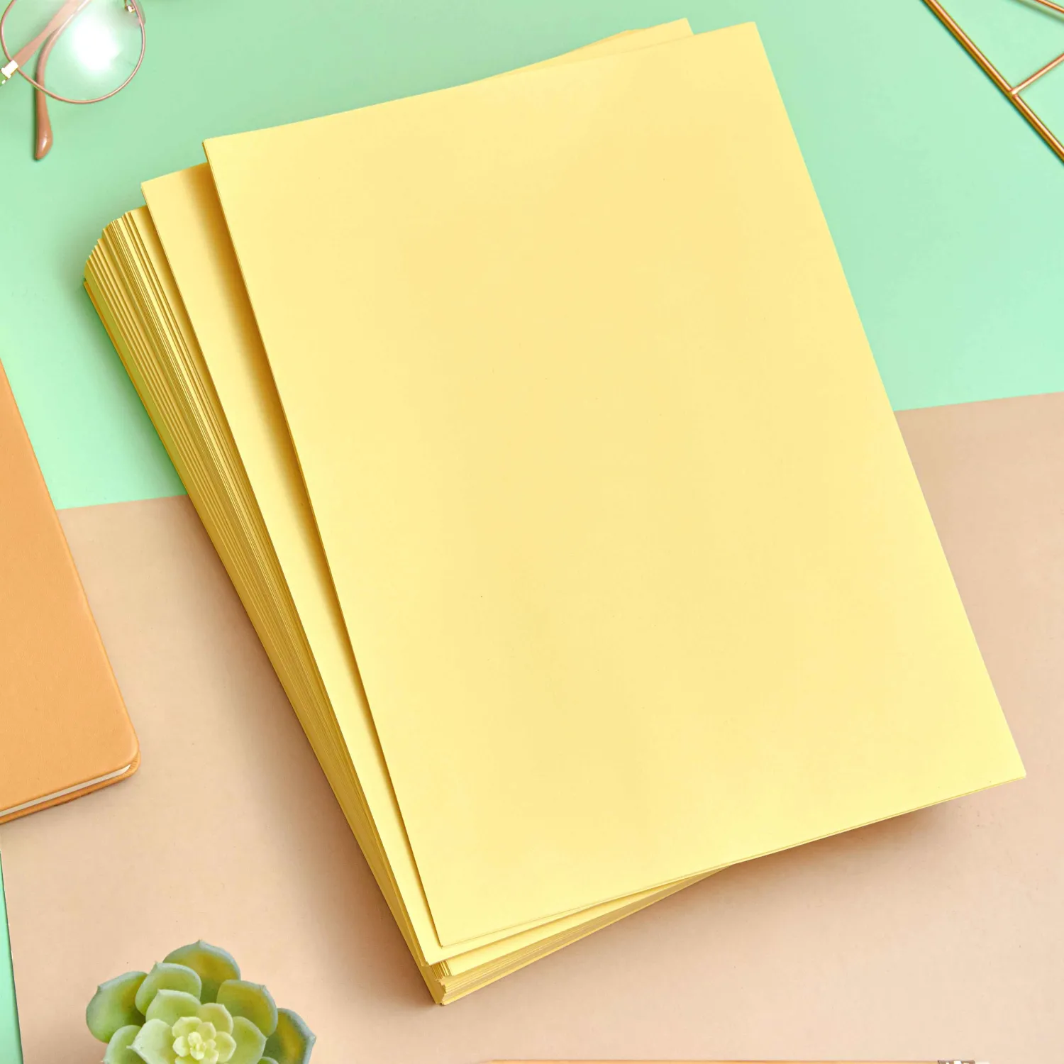 Бумага цветная (желтый пастель), 70г, А4, 500 л - фото 9