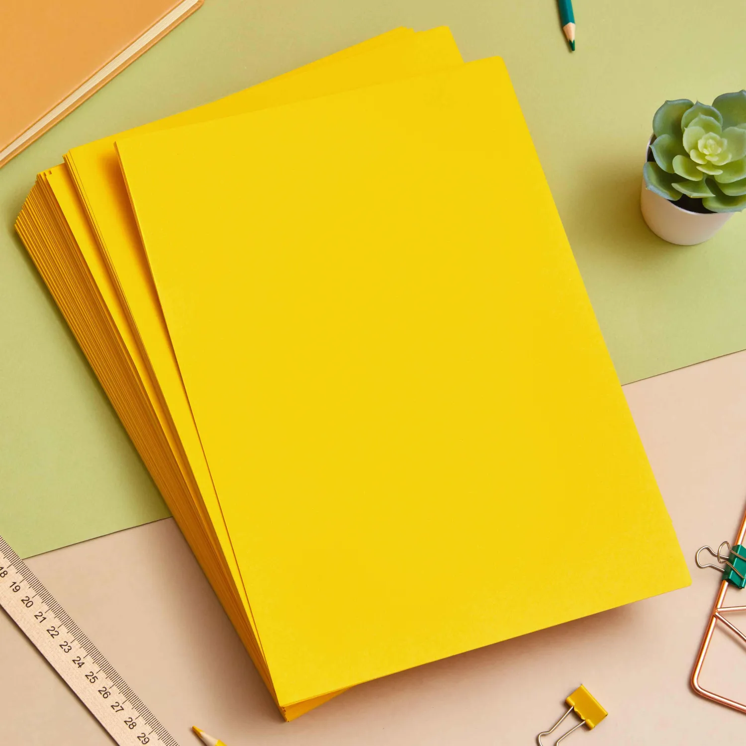 Бумага цветная (желтый интенсив), 70г, А4, 500 л - фото 6