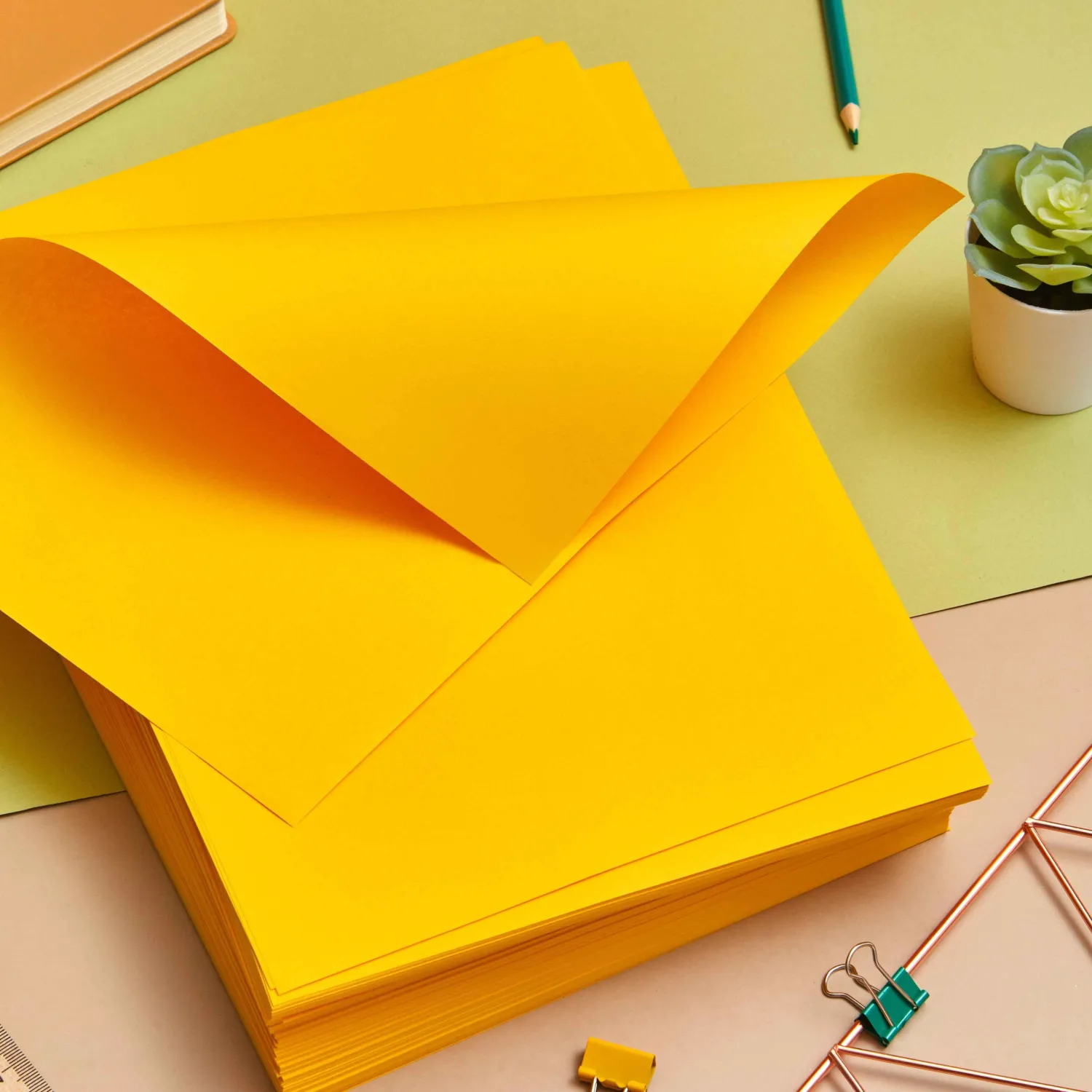 Бумага цветная (желтый интенсив), 70г, А4, 500 л - фото 9