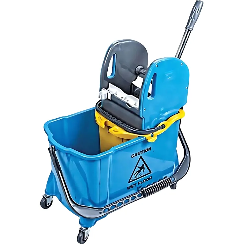 Ведро на колесах с отжимом A-VM, усиленный пластик, 24л, синее HTS731-B - фото 1