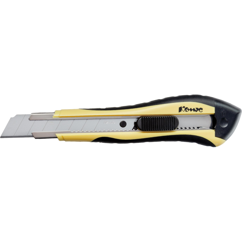 Нож канцелярский 18 мм КОМУС , с фиксатором, мет.направл.цв. в ассорт. - фото 6