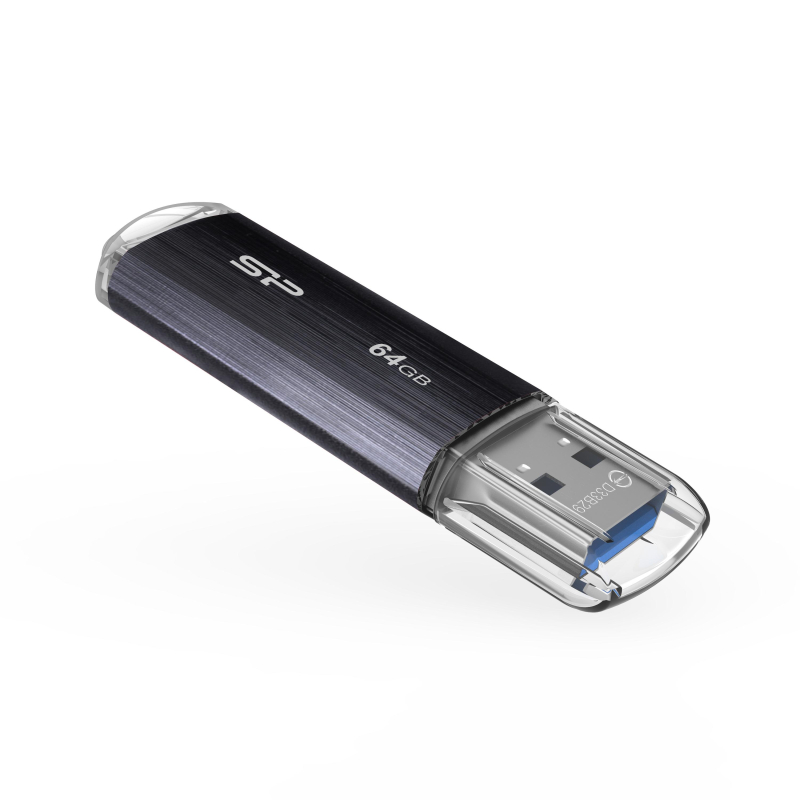 Флеш-память Silicon Power Blaze B02 64GB USB 3.2, черный, пластик - фото 1
