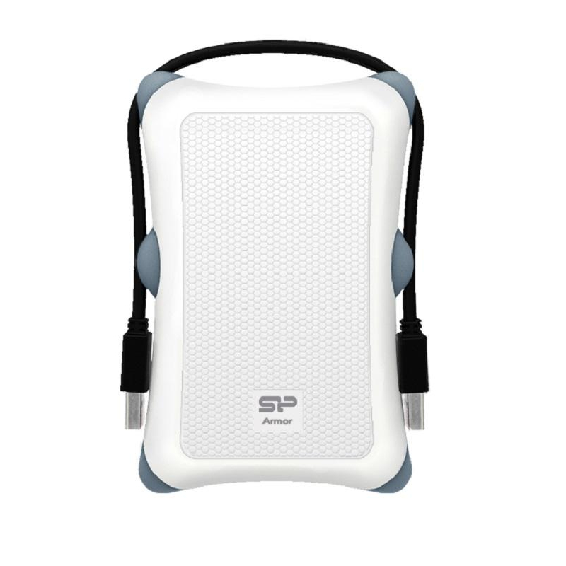 Портативный HDD Silicon Power Armor A30 2 TB USB 3.2, белый, резина - фото 1