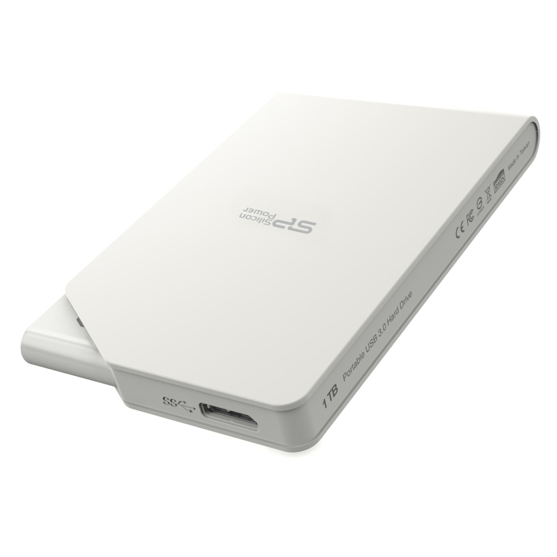Портативный HDD Silicon Power Stream S03 1 TB USB 3.2, белый, пластик - фото 2