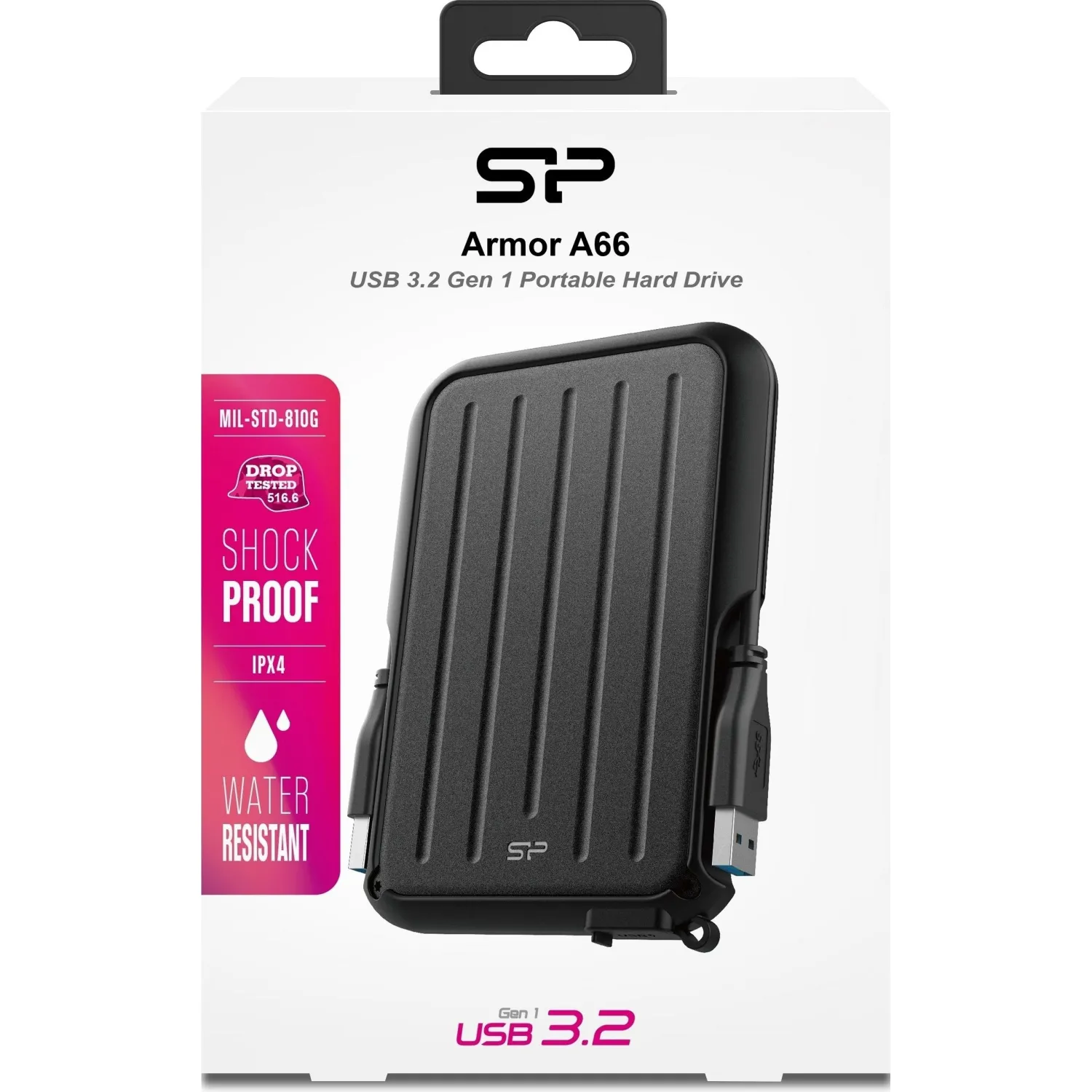 Портативный HDD накопитель Silicon Power Armor A66 2TB черSP020TBPHD66SS3K - фото 3